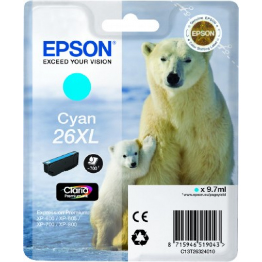 Epson atrament XP-600/XP-700/XP-800 cyan XL