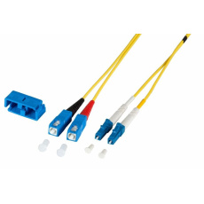 Optický kábel LC-SC, 5m Duplex OS2(9/125µm), LSOH, 2mm, žltý