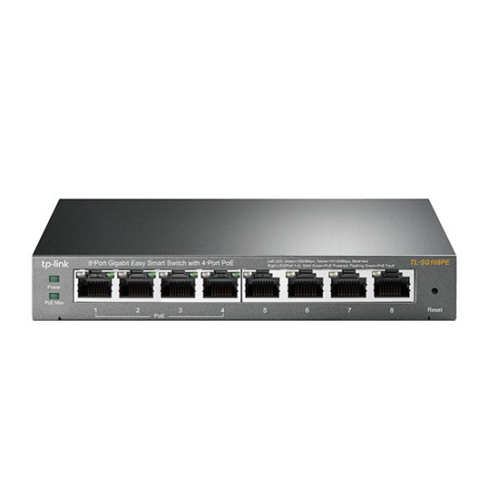 TP-LINK TL-SG108PE 8-Port Gigabit PoE Easy Smart Switch, 8 Gigabit RJ45 Ports including 4 PoE Ports