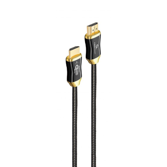 Gembird kábel HDMI 8K High speed (M - M), aktívny, optický (AOC), s Ethernetom, prémiový, pozlátené kon., 5 m, čierny