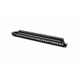 Roline 19" Patch panel 24port Keystone, tienený s uzemnením, celokovový, 1U, čierny