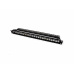 Roline 19" Patch panel 24port Keystone, tienený s uzemnením, celokovový, 1U, čierny