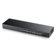 ZyXEL GS1900-24, 24p (24Gigabit RJ45 + 2 SFP), IPv6, WebManaged, Fanless (green), Rackmount