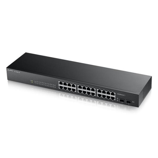 ZyXEL GS1900-24, 24p (24Gigabit RJ45 + 2 SFP), IPv6, WebManaged, Fanless (green), Rackmount