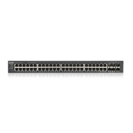 Zyxel GS1920-48v2, 48 Port Smart Managed Switch 48x Gigabit Copper and 4x Gigabit dual pers., hybrid mode, standalone or NebulaFle