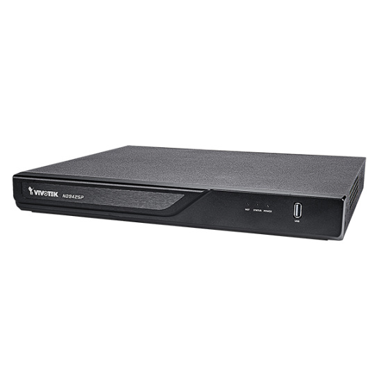 VIVOTEK NVR, 16 PoE (max. 200W) kanálů, nahrávání 4K UHD (max 64Mpbs), 2x HDD (až 16TB), H.265, RAID 0,1, desktopové provedení, 2x