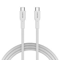 Canyon OnWire CCAP60CL, kábel nab. a synchr., USB-C / USB-C, 60W PD, 480Mbps, opletený, 1 m, biely Canyon OnWire CCAP60CL, kábel nab. a synchr., USB-C / USB-C, 60W PD, 480Mbps, opletený, 1 m, biely