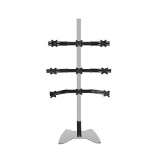 ONKRON Freestanding TV Stand Mount Arm for 9 Screens 18"-26" Tilting Adjustable, Silver