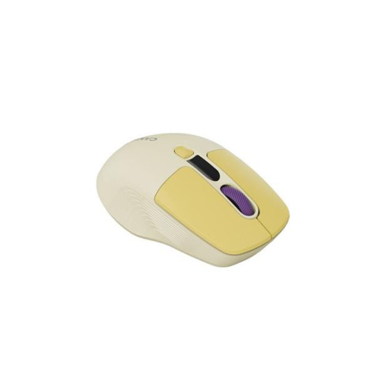 Canyon MW-26, 2v1 bezdrôtová optická myš Bluetooth / 2.4 GHz, tichá, 6 tlačidiel, 800/1200/1600/2400 DPI, žltá 
