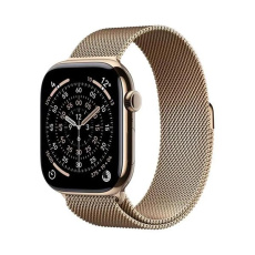 Apple Watch Series 11 GPS + Cellular 42mm Gold Titanium Case with Gold Milanese Loop