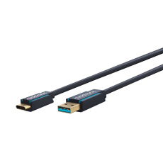 ROLine Kábel USB 3.0 AM/CM (3.1 Typ C) 1m, Super Speed (Power Delivery 20V5A) gen.2, modrý, Clicktronic