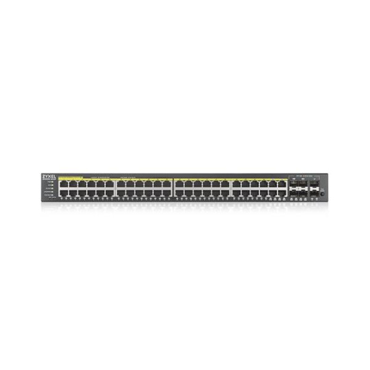 GS2220-50HP,EU region,48-port GbE L2 PoE Switch with GbE Uplink (1 year NCC Pro pack license bundled)