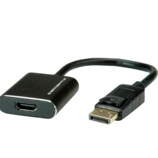 Adaptér DisplayPort/HDMI M/F, 15cm čierny, DP ver. 1.2 (4K@60Hz)