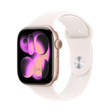 Apple Watch Series 11 GPS + Cellular 42mm Rose Gold Aluminium Case with Light Blush Sport Band - S/M