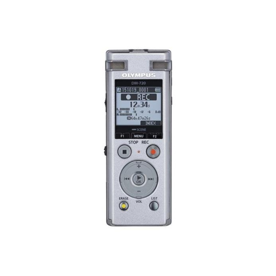 Olympus DM-720 silver (4GB) - incl. NiMh battery, Stand clip