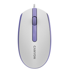 Canyon M-10, prémiová optická myš, USB, 1.000 dpi, 3 tlač, bielo-fialová