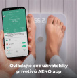AENO Smart osobná váha ABS0001S, do 180kg, BMI, 15 indexov, BTTH, Aplikácia, Specialné sklo, Displej