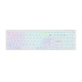 Canyon HKB-W11, 2v1 bezdrôtová klávesnica, vodeodolná, 12 multimed. kláves, RGB podsv, plnoh. veľkosť, štíhla, US, biela