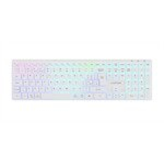 Canyon HKB-W11, 2v1 bezdrôtová klávesnica, vodeodolná, 12 multimed. kláves, RGB podsv, plnoh. veľkosť, štíhla, US, biela