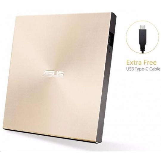 ASUS SDRW-08U9M-U external ultraslim DVD-RW USB-C/A, GOLD