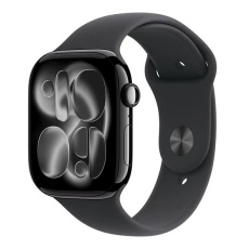 Apple Watch Series 11 GPS + Cellular 46mm Jet Black Aluminium Case with Black Sport Band - M/L