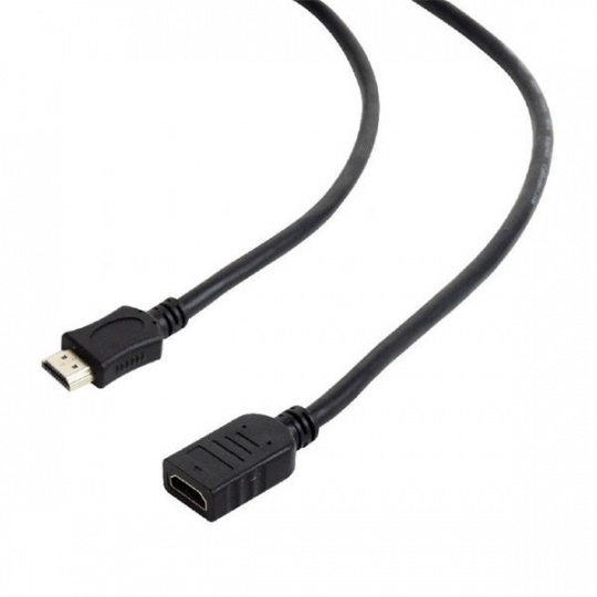 Gembird kábel HDMI (M) na HDMI (F) High speed, s Ethernetom, predlžovací, 4.5 m, čierny