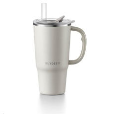 BUYDEEM Termo hrnček so slamkou 700 ml, model DS57, farba ovsená biela BUYDEEM Termo hrnček so slamkou 700 ml, model DS57, farba ovsená biela