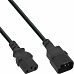 Adaptér C14 - zásuvka (CEE7/7) SCHUKO, F/M IEC320, 10A, čierny