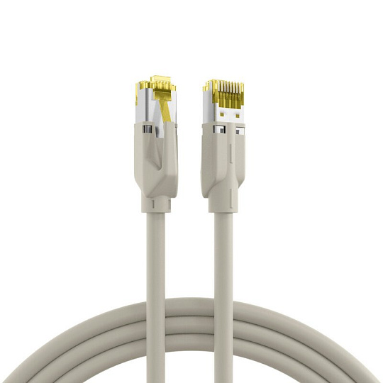 S/FTP (PiMF) Patchkábel LSOH 7.5m cat.6a, sivý, Cu, Dätwyler 7702 Flex s TM31