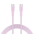 Canyon OnWire CCAP60CL, kábel nab. a synchr., USB-C / USB-C, 60W PD, 480Mbps, opletený, 1 m, ružový