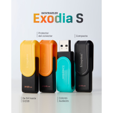 256GB Portable USB 3.2 Gen 1 DataTraveler Exodia S (Black/Orange) 256GB Portable USB 3.2 Gen 1 DataTraveler Exodia S (Black/Orange)