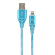 Gembird kábel nabíjací Lightning 8-pin (M) na USB 2.0 (M), prémiový, opletený, 2 m, modrý