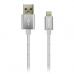 Canyon CNE-CFI3PW, 1m kábel Lightning/USB, bez Apple certifikácie MFi, opletený, perleťovo-biely