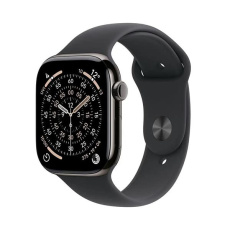 Apple Watch Series 11 GPS + Cellular 42mm Slate Titanium Case with Black Sport Band - M/L
