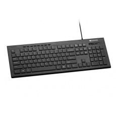 Multimedia wired keyboard, 105 keys, slim and brushed finish design, white backlight, chocolate key caps, CZ/SK layout combination