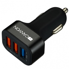 CANYON Universal 3xUSB car adapter(1 USB with Quick Charger QC3.0), Input 12-24V, Output USB/5V-2.1A+QC3.0/5V-2.4A&9V-2A&12V-1.5A,