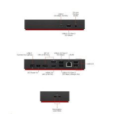 Lenovo ThinkPad USB-C Dock - PD100W (2x DP, 1x HDMI, RJ45, 1x USB-C, 5x USB) max. 3x LCD Lenovo ThinkPad USB-C Dock - PD100W (2x DP, 1x HDMI, RJ45, 1x USB-C, 5x USB) max. 3x LCD