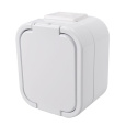 Solight zásuvka do vlhka s viečkom, biela