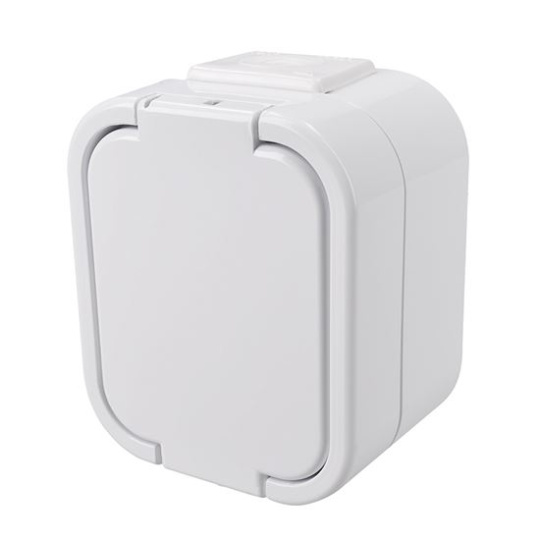 Solight zásuvka do vlhka s viečkom, biela Solight zásuvka do vlhka s viečkom, biela