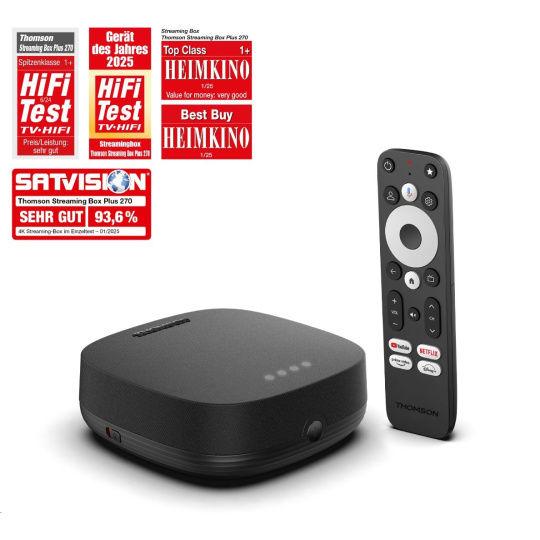Thomson Streaming Box Plus 270 - 4K UHD, Google TV, Dolby Vision+Atmos