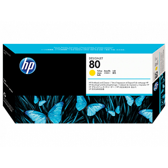 HP No.80 Yellow Printhead and Printhead Cleaner