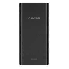 Canyon PB-2001, Powerbank, Li-Pol, 20.000 mAh, Vstup: 1x Micro-USB, 1x USB-C, Výstup: 2x USB-A, čierna