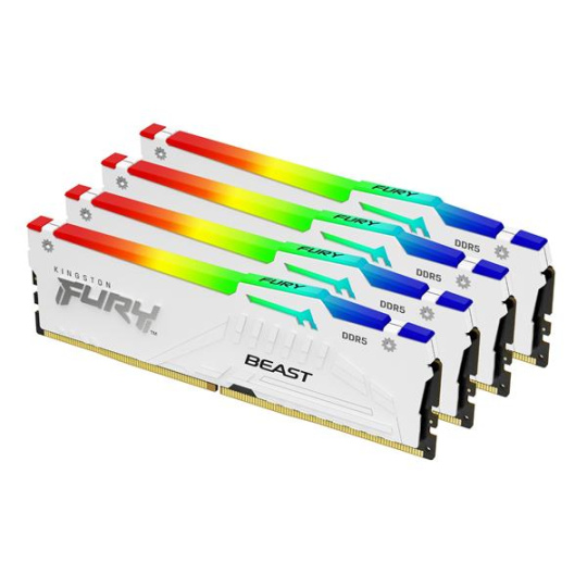 64GB 5200MT/s DDR5 CL40 DIMM (Kit of 4) FURY Beast White RGB XMP