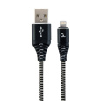 Gembird kábel nabíjací Lightning 8-pin (M) na USB 2.0 (M), prémiový, opletený, 1 m, čierny