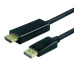 Kábel DisplayPort na HDMI M/M 2m, jednosmerný, 4K@60Hz UHD, audio, čierny, pozl. konektor