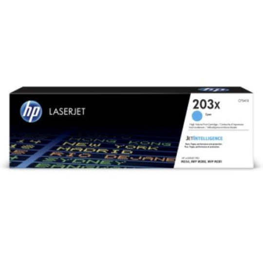 CF541X Originálna azúrová tonerová kazeta HP 203X LaserJet s vysokou výťažnosťou