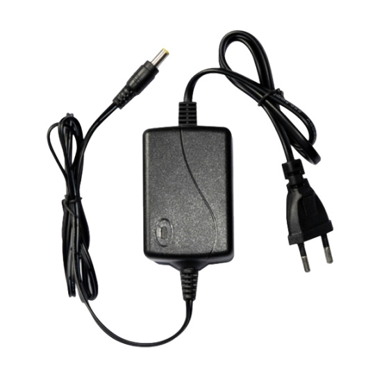 síťový pulsní zdroj pro napájení 12VDC kamer, výstupní proud 1A, v plastovém krytu, flexo šňůra pro připojení 230VAC, kabel s napá