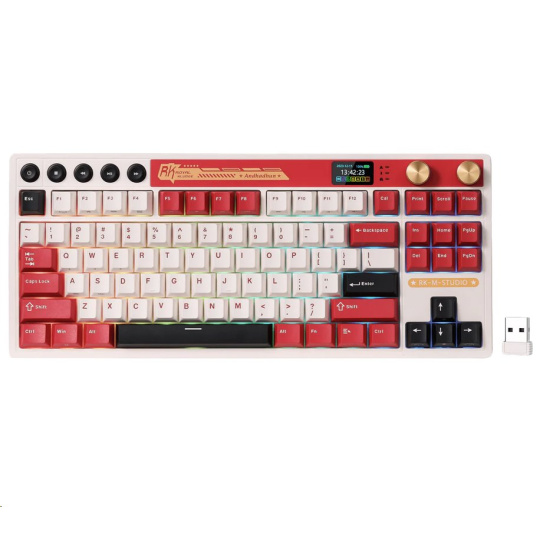 ROYAL KLUDGE RK M87 Famicom Gaming Keyboard Cream switch