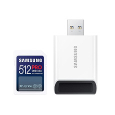 512 GB . SDXC karta Samsung PRO ULTIMATE Class 10 + čítačka (U3 V30), ( r200NB/s, w130MB/s)