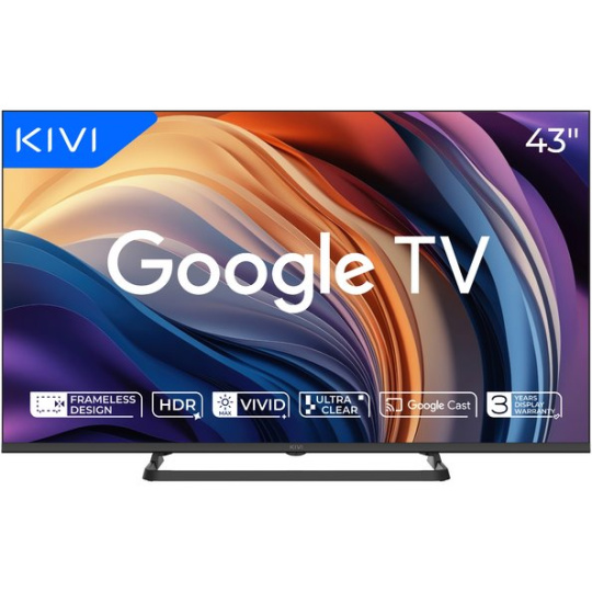 KIVI OPTIMA TV 43U710QB, 43" UHD, L5 HDR, SMART GOOGLE TV, Vyrobene v CZ, Cierna